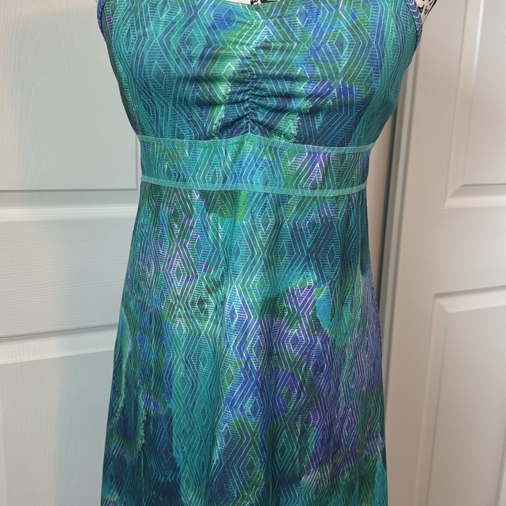 Marmot Teal and Purple Patterned Dress - Picture 2 of 6